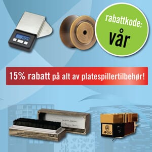 15% rabatt på tilbehør til platespillere